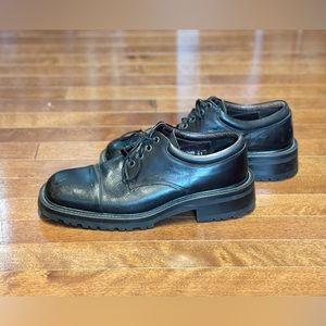 PEGABO 90’s Mens Black Leather Dress Shoes - Size 41 (fits US 8-8.5)